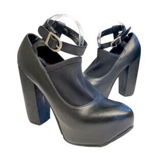 Anthropogie miista 5.5 Hilda Sole Platform Sock MaryJane Heels Tall Shoes Black